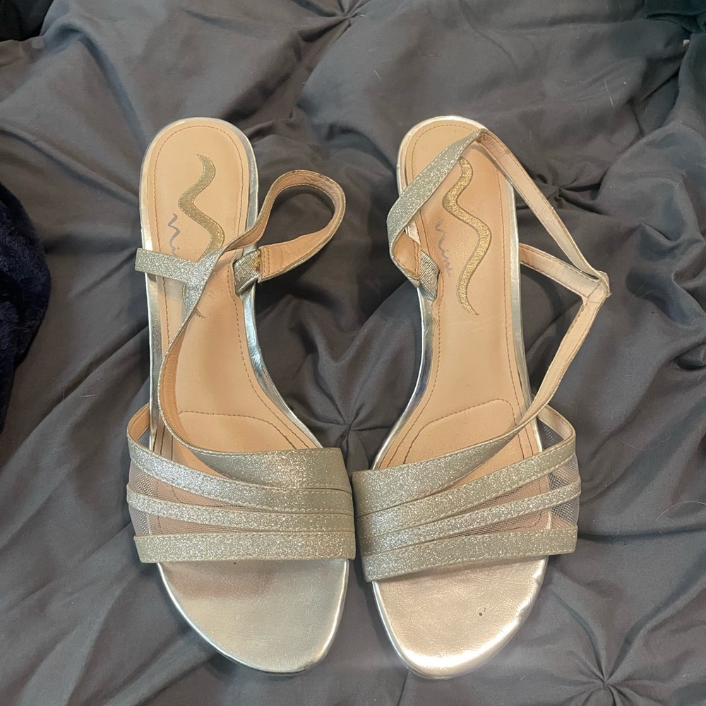 Elegant Silver Strappy Sandals